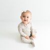 Kyte BABY Zippered Footie in Oat Leopard 