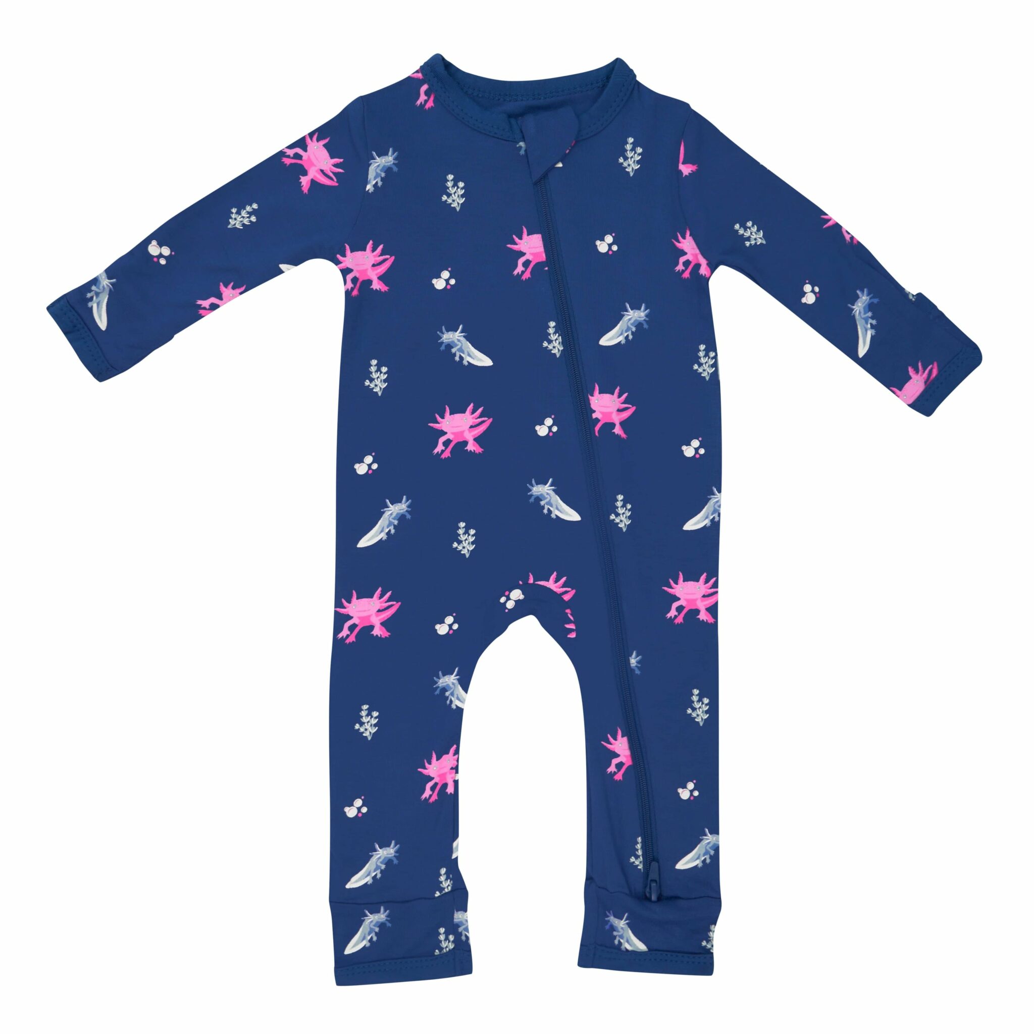 Kyte BABY Zippered Romper in Axolotl Blossom