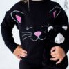 Black Cat  Bamboo Viscose Crewneck Set from Birdie Bean