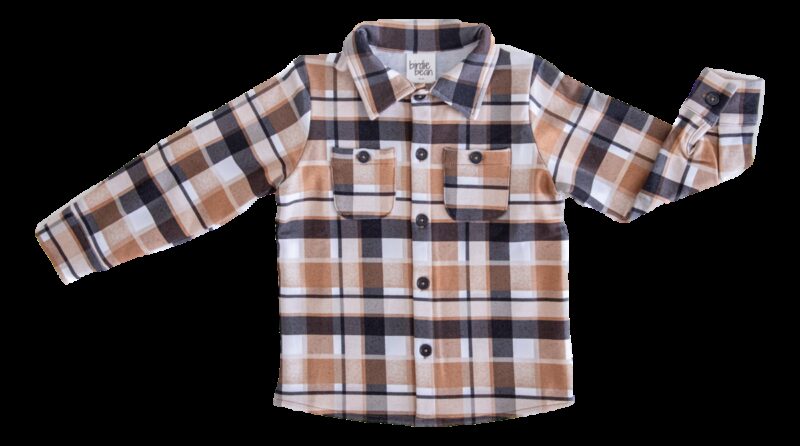 Birdie Bean Brown Plaid Flannel