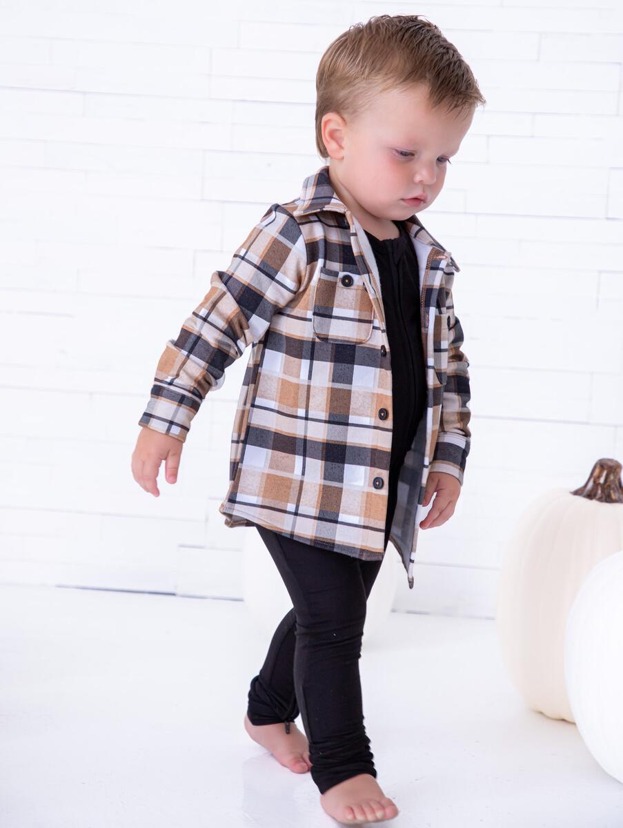 Birdie Bean Brown Plaid Flannel