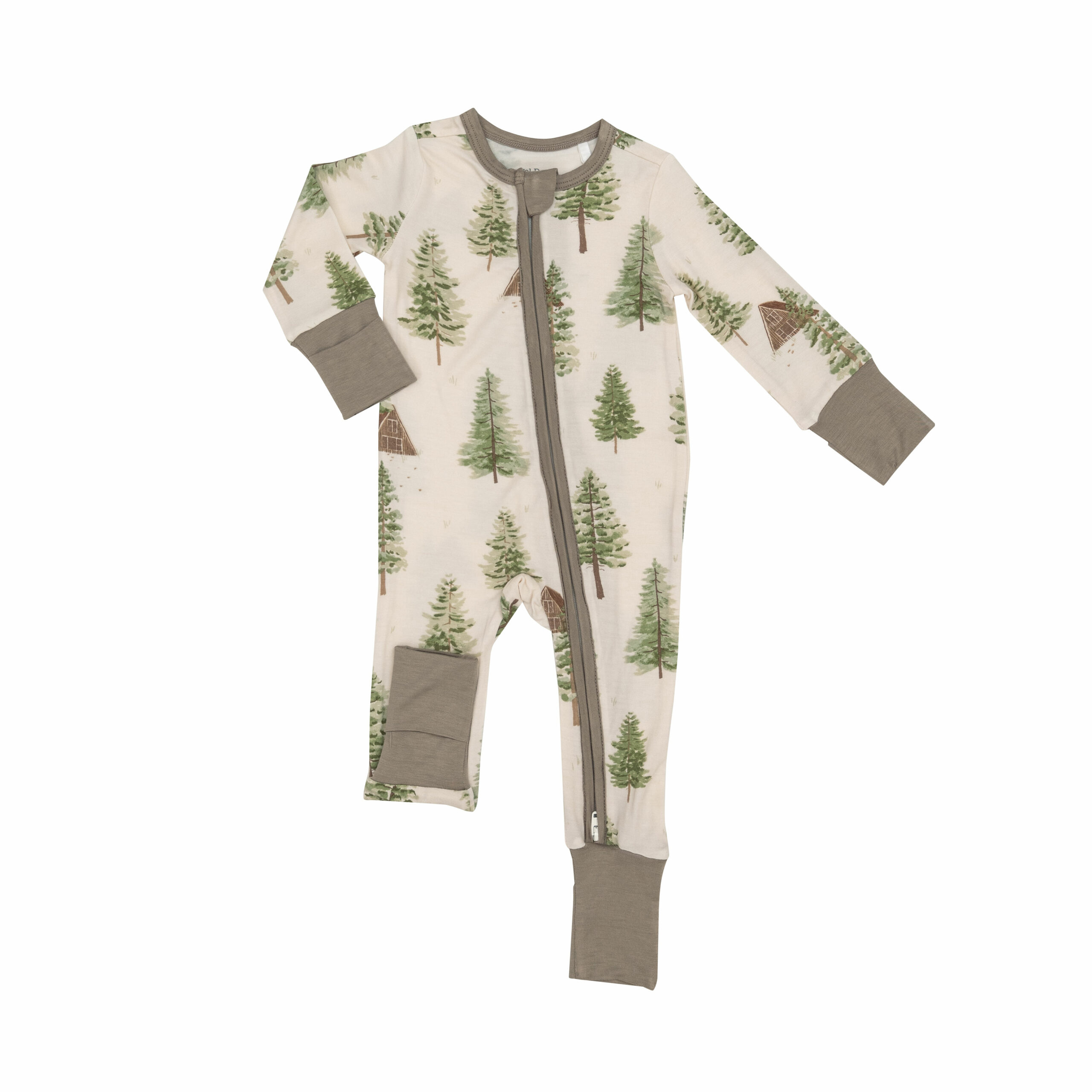 Angel Dear Cabins & Trees Bamboo Viscose Zipper Romper