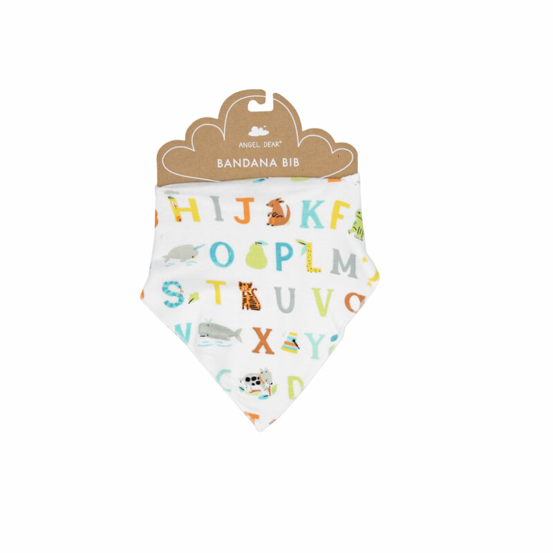 Angel Dear Animal Abc Bandana Bib White O/S