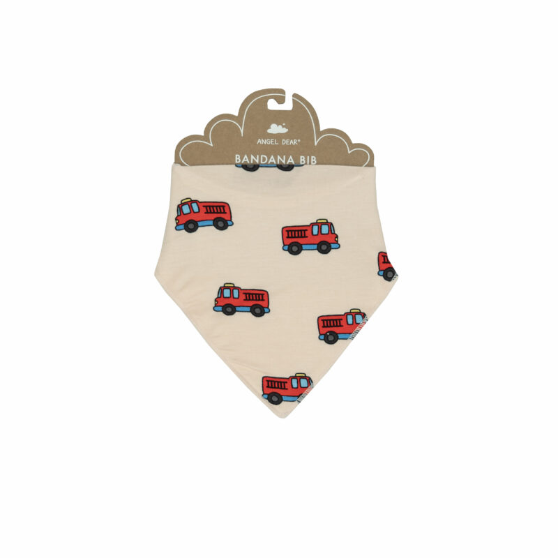 Angel Dear Firetruck Bandana Bib Ivory