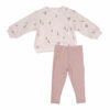 Angel Dear Pretty Pink Floral Puffy Oversized Sweatershirt And Rib Legging