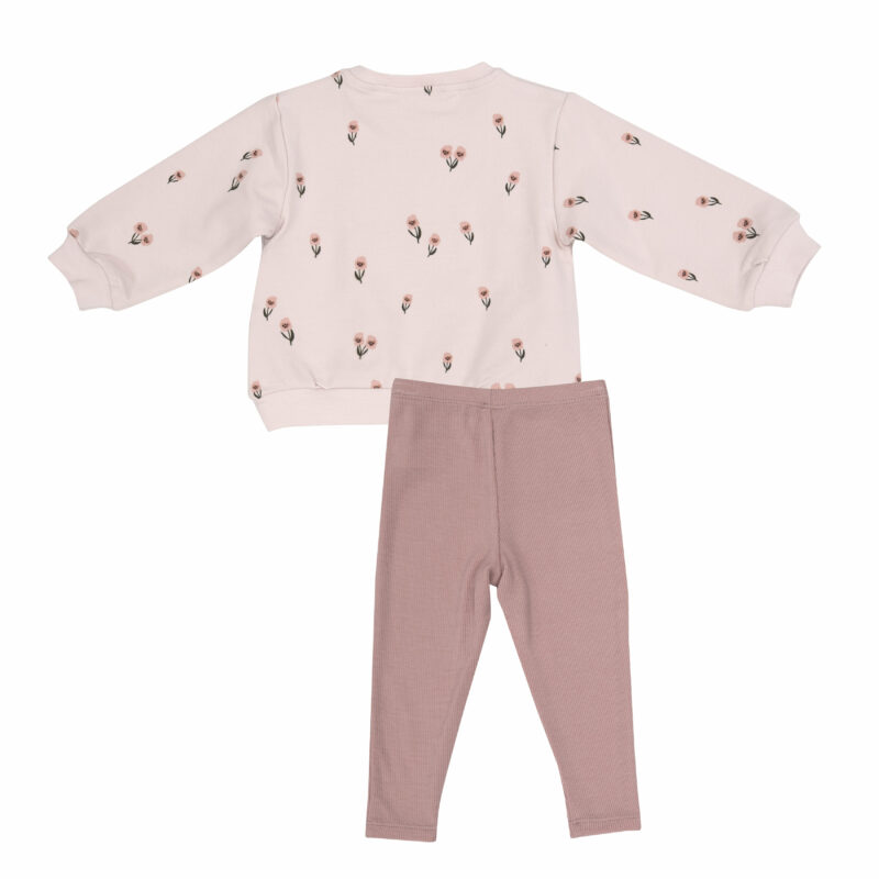 Pretty Pink Floral Puffy Oversized Sweatershirt And Rib Legging from Angel Dear