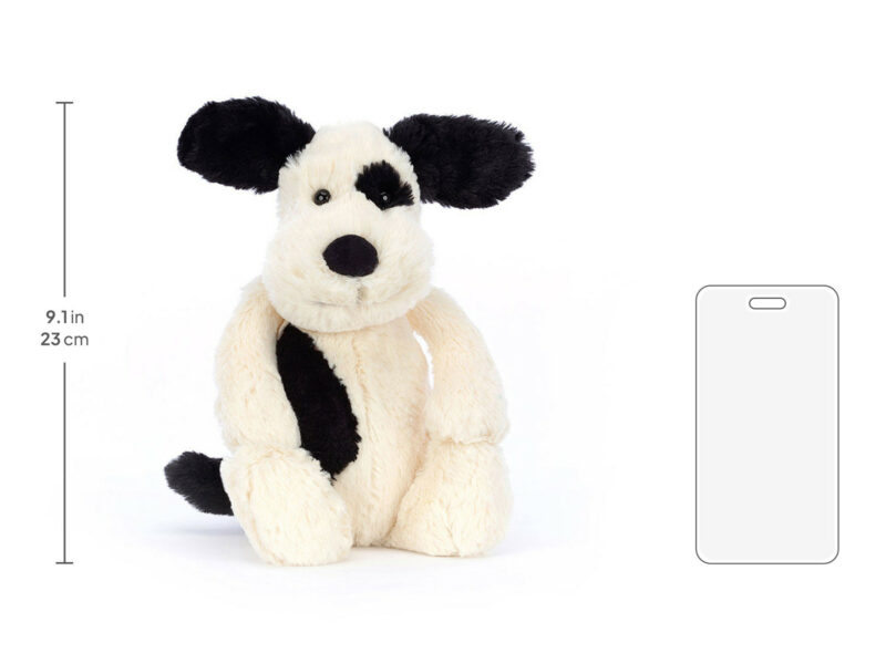 Jellycat Bashful Black and Cream Puppy