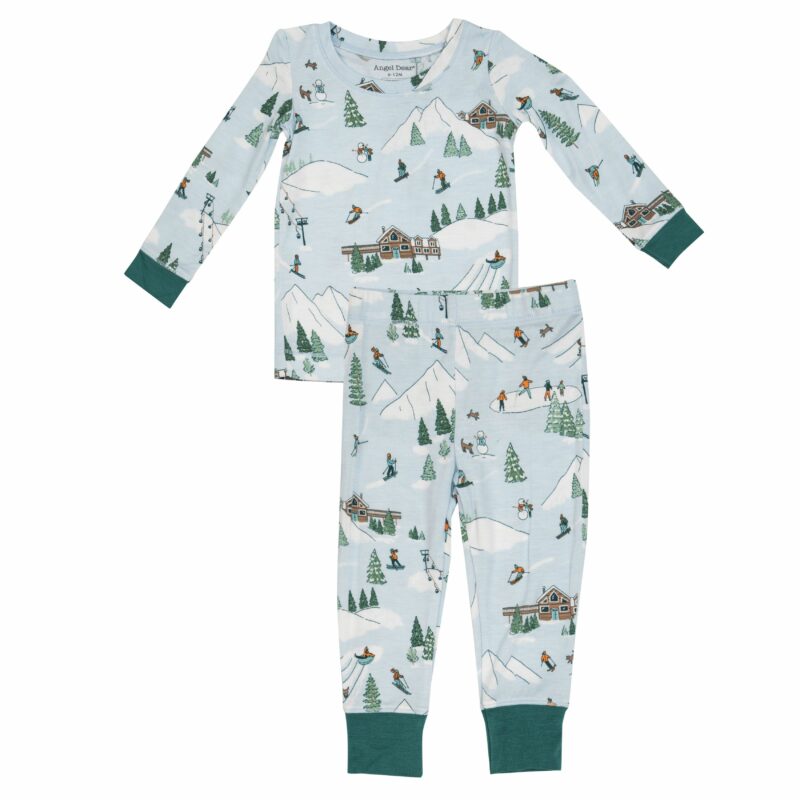 H0RMJiHX Angel Dear Winter Fun Skiing Bamboo Viscose Loungewear Set