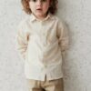 Jamie Kay Organic Cotton Isaiah Shirt in Sesame Gingham