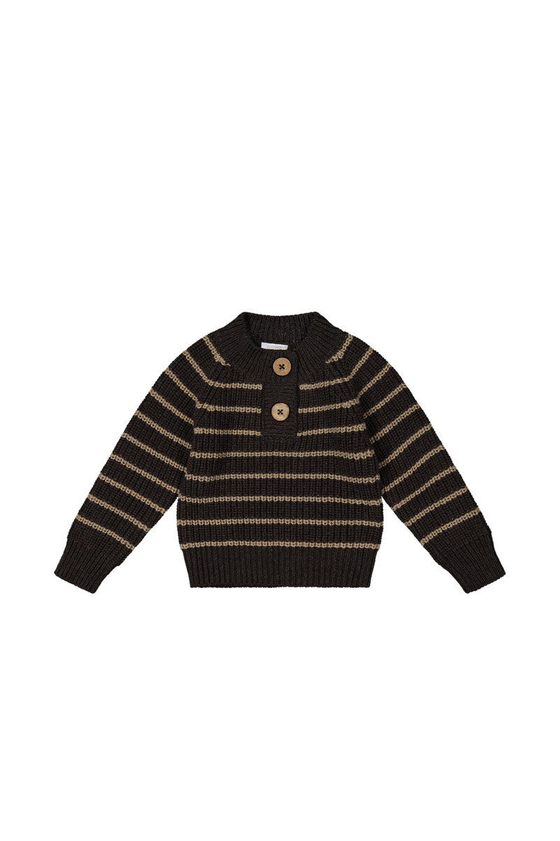 Jamie Kay Daniel Jumper in Dark Chocolate/Woodsmoke