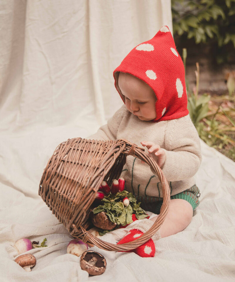 Mushroom Knit Hoodie from Oeuf