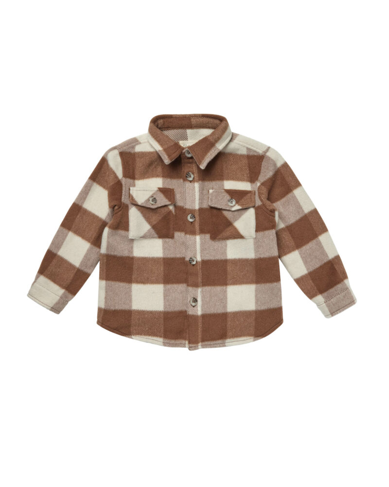 Rylee + Cru Plaid Shacket In Cedar Plaid