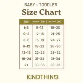 Kind Thing Baby Size Chart