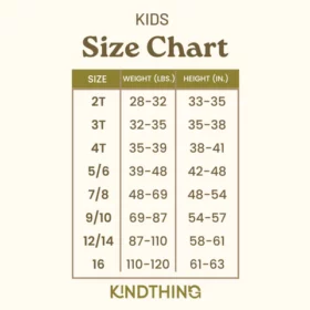 KindThing Kids Size Chart