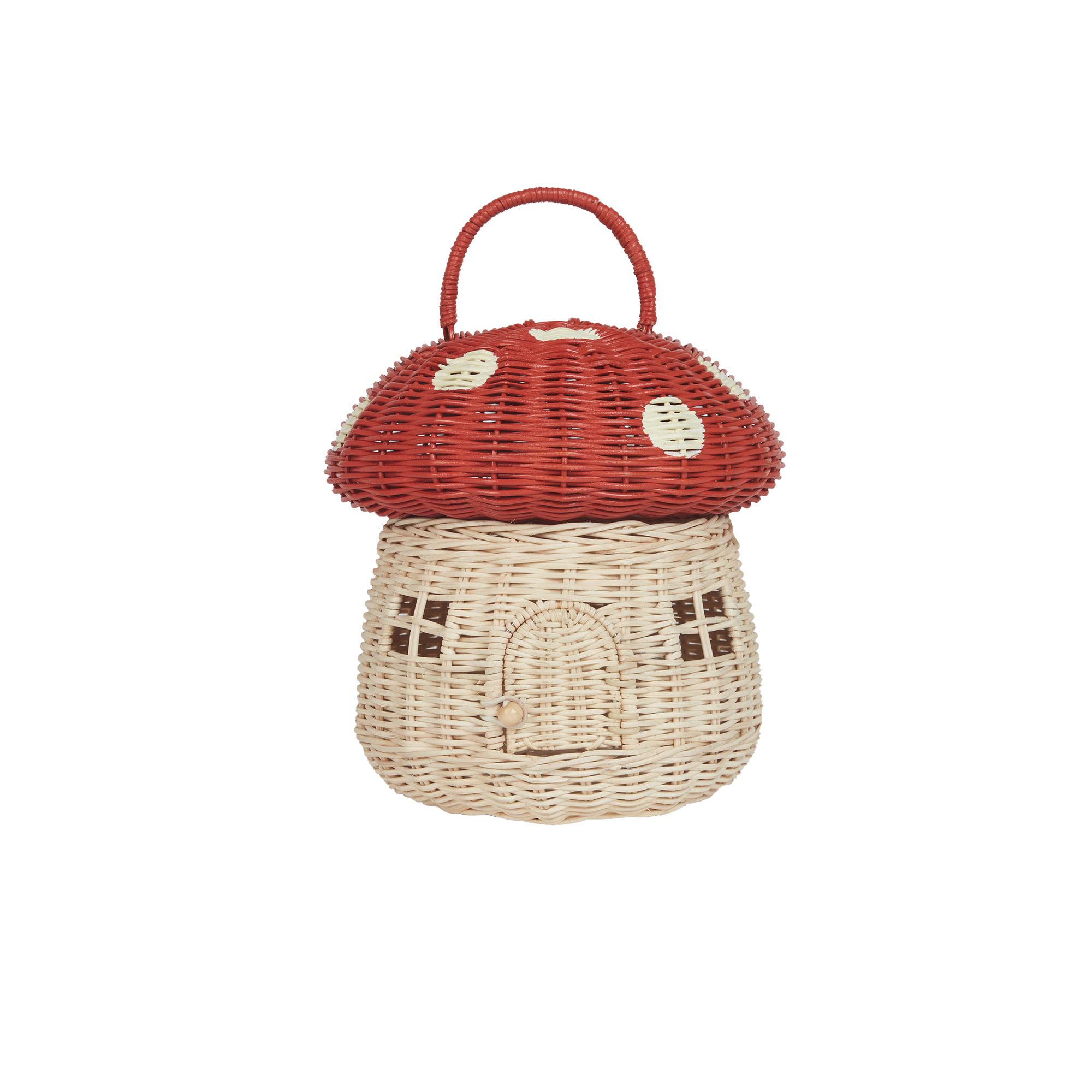 Olli Ella Rattan Red Mushroom Basket