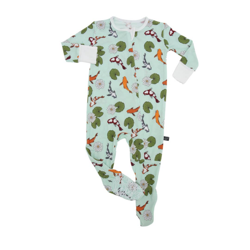 Peregrine Kidswear Koi Pond Bamboo Viscose Footie