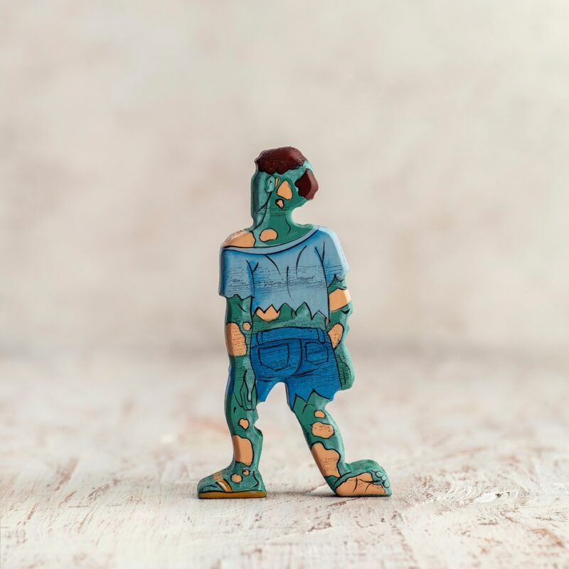 Wooden Zombie Figurine from Wooden Caterpillar Toys