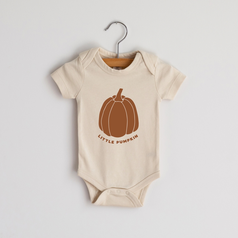 Gladfolk Little Pumpkin Cream Organic Baby Bodysuit