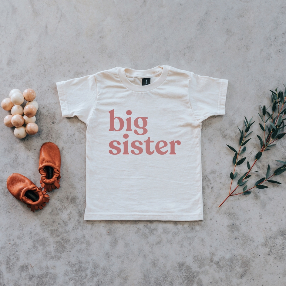 Gladfolk Big Sister in Mauve Organic Kids Tee