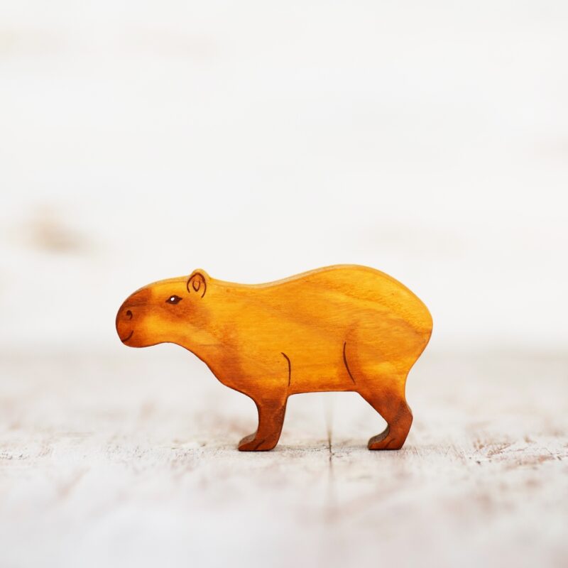 Wooden Caterpillar Toys Wooden Capybara Toy Figurine