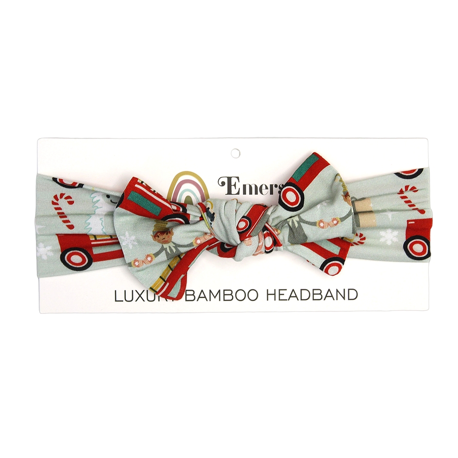 Emerson and Friends Christmas Train Bamboo Baby Headband