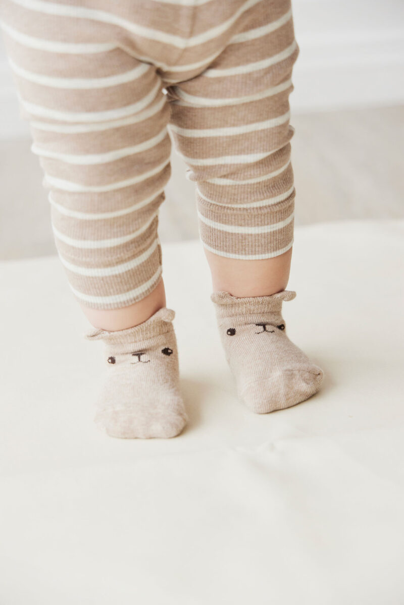 George Bear Ankle Sock in Lait Marle