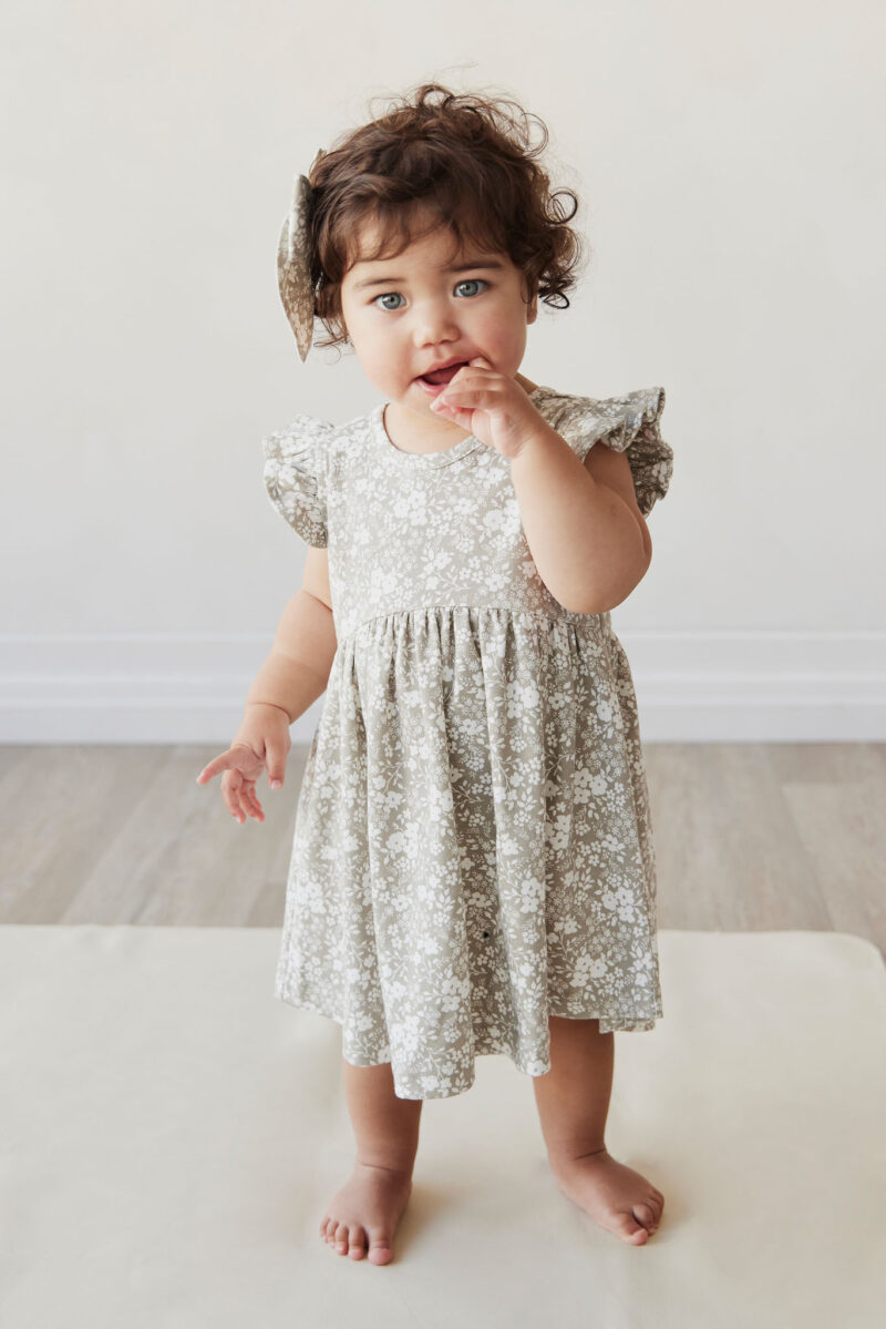 Organic Cotton Ada Dress in Pansy Floral Mist from Jamie Kay