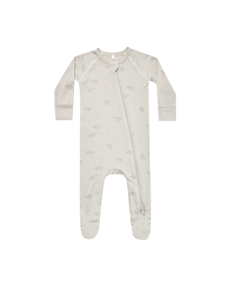 Quincy Mae Bamboo Zip Footie in Elephants Quincy Mae Bamboo Zip Footie in Elephants