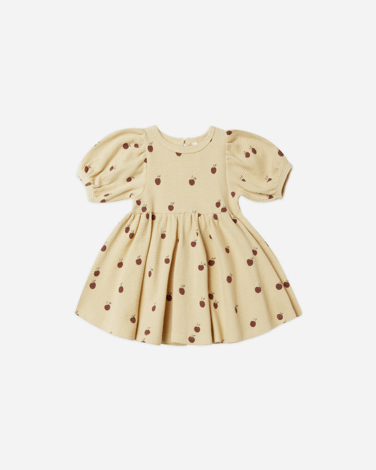 Quincy Mae Waffle Babydoll Dress In Apples