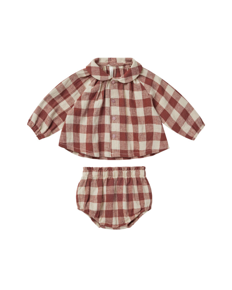 Rylee + Cru Nellie Set In Ruby Plaid