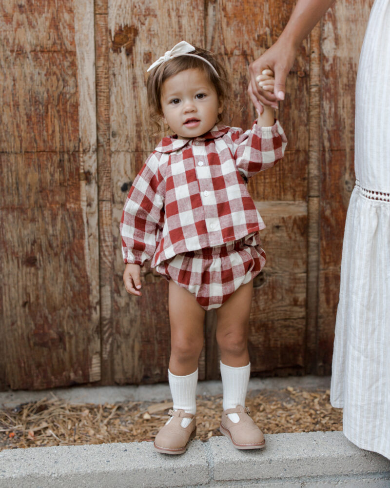 Nellie Set In Ruby Plaid from Rylee + Cru