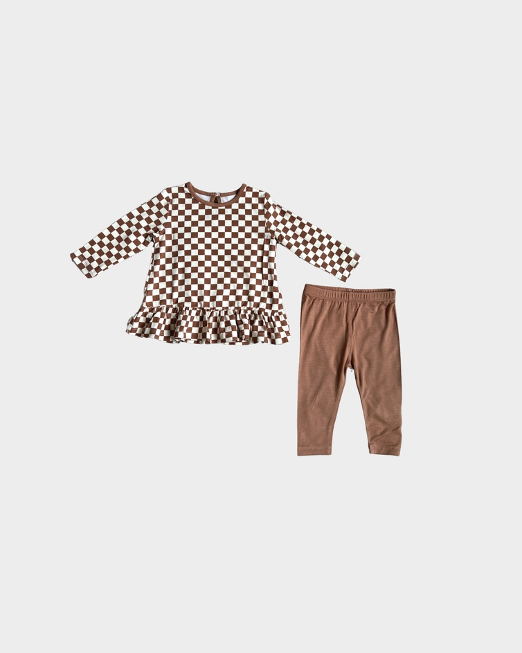 Babysprouts Peplum Top Set in Checkered