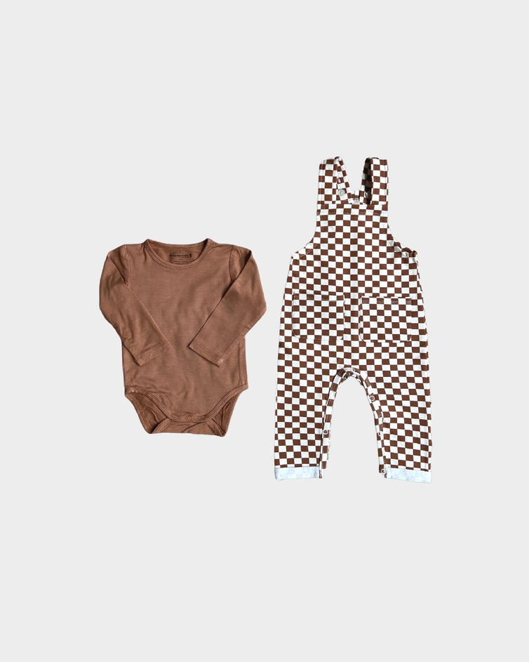 Babysprouts Baby Pocket Overalls Set in Checkered