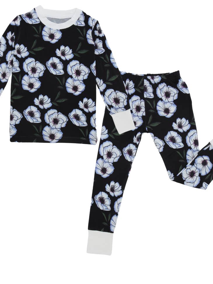 Peregrine Kidswear Violet Magnolia Two-Piece Bamboo Pajamas