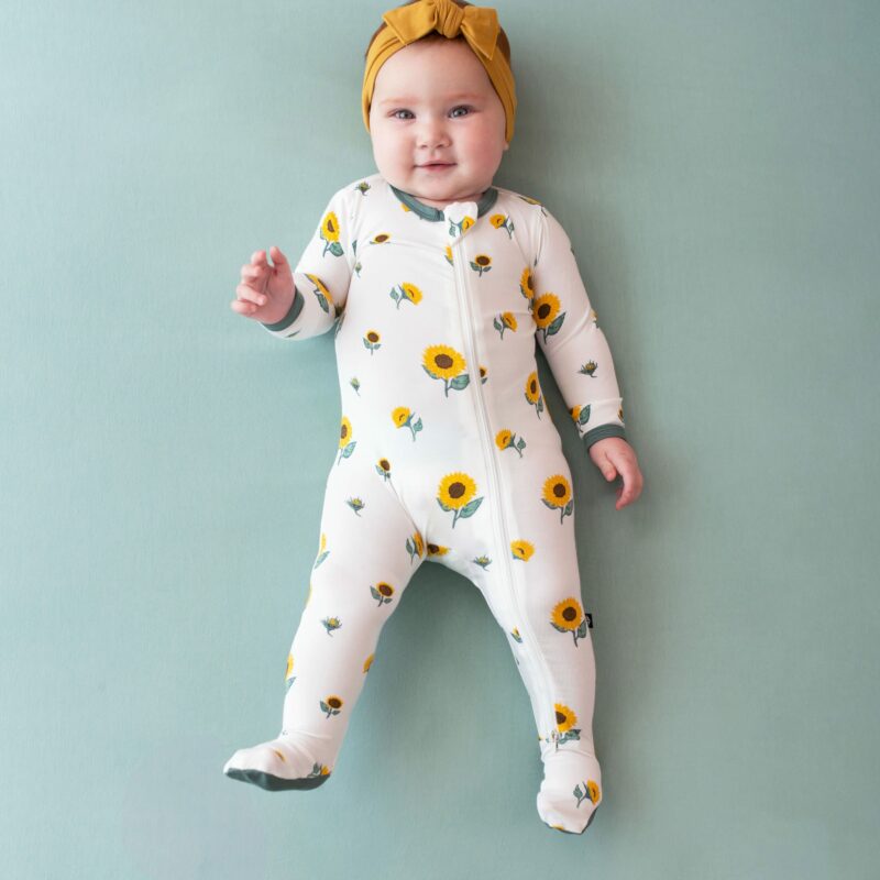 Kyte Baby Zippered Footie - Blush Butterfly