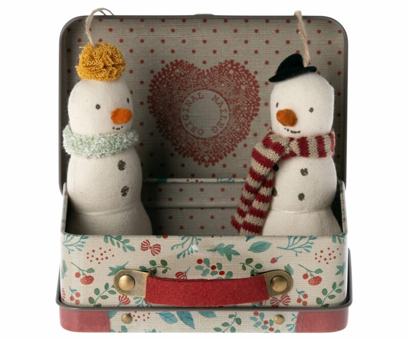 Snowman Ornaments In Metal Suitcase from Maileg