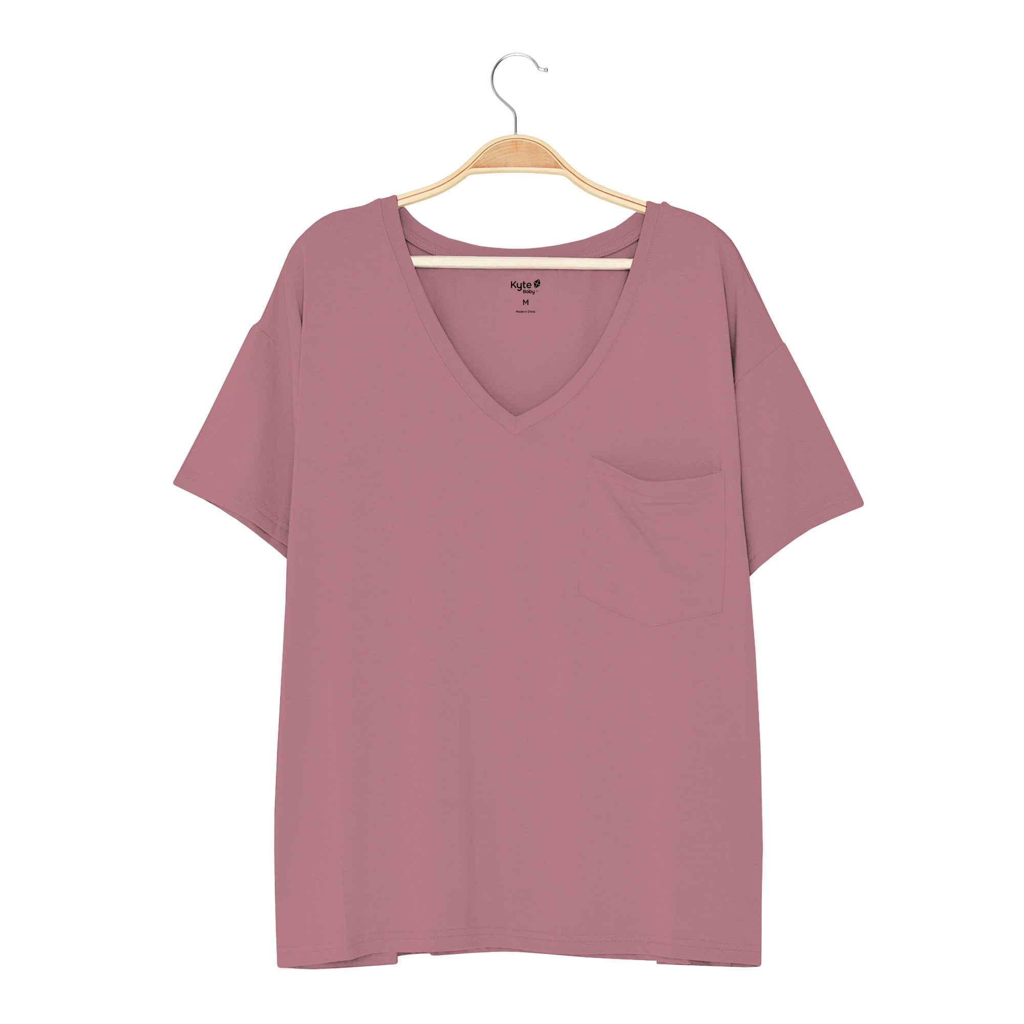 Kyte BABY Women’s Relaxed Fit V-Neck in Dusty Rose