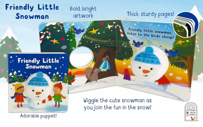 Friendly Little Snowman Finger Puppet Board Book from Cottage Door Press