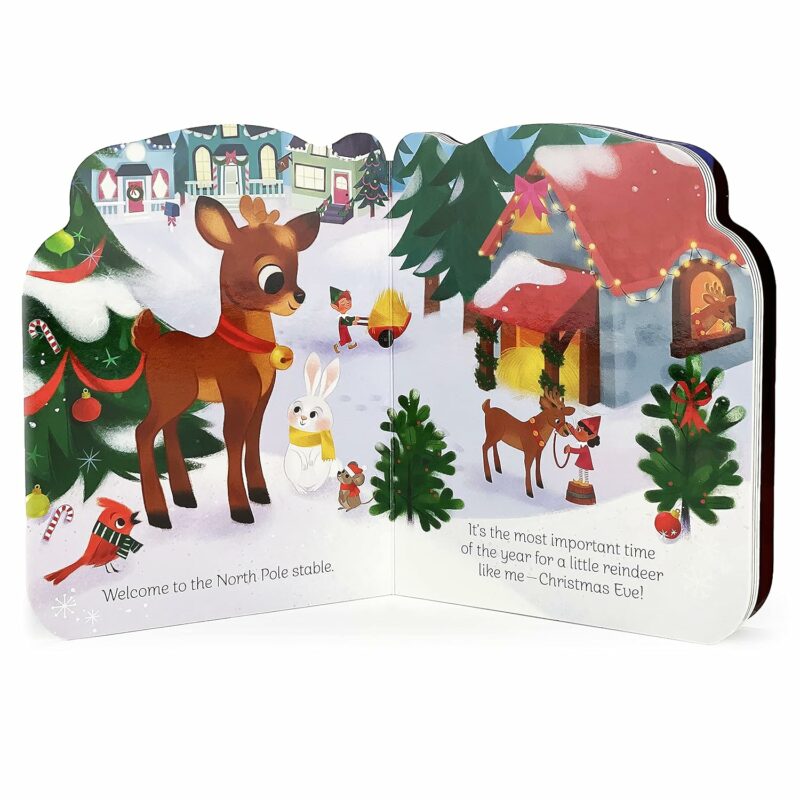 A Little Reindeer Shaped Board Book made by Cottage Door Press