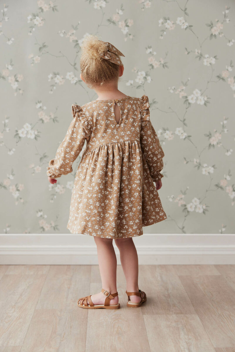 Organic Cotton Frankie Dress in Rosalie Field Caramel