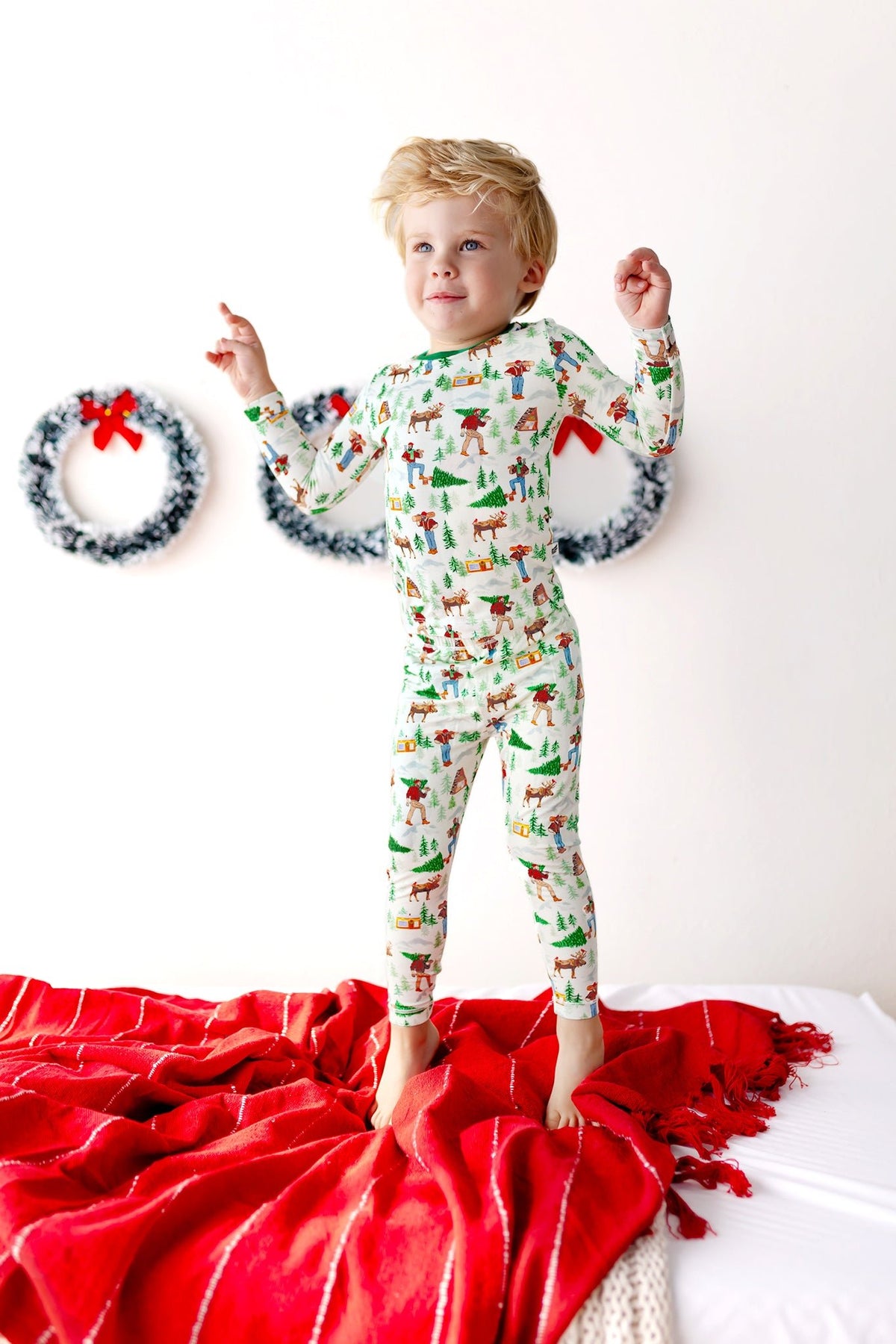 Forest Wonderland Lumberjacks Long Sleeve Pajama Set from Free Birdees