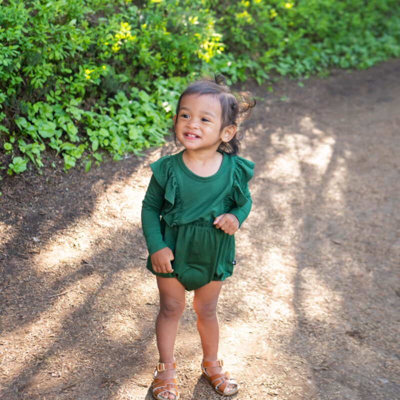 Long Sleeve Bubble Romper in Forest from Kyte BABY