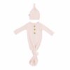 Kyte BABY Ribbed Knotted Gown with Hat Set in Blush