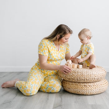Little Sleepies Lemons Women's Bamboo Viscose Short Sleeve Pajama Set