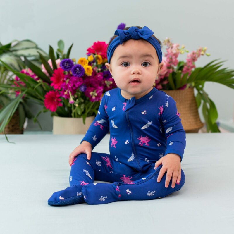 Zippered Footie in Axolotl  from Kyte BABY