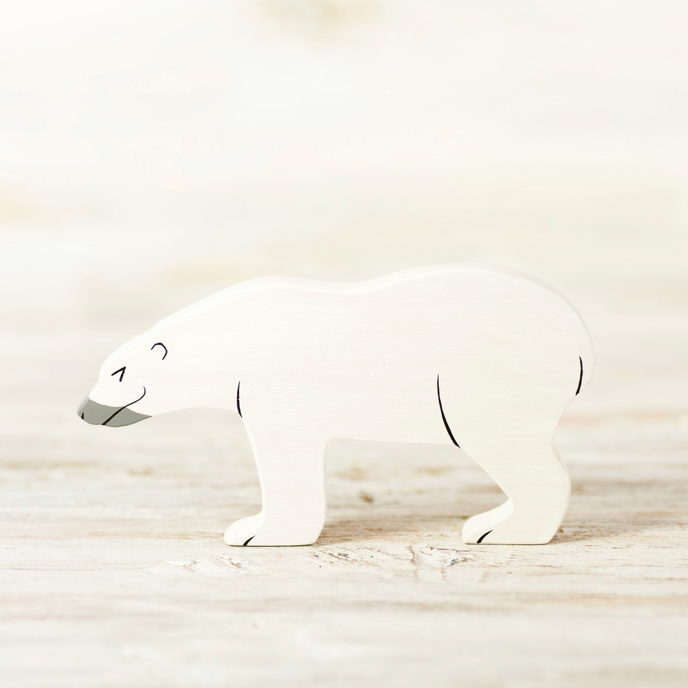 Wooden Caterpillar Toys Polar Bear Wooden Figurine