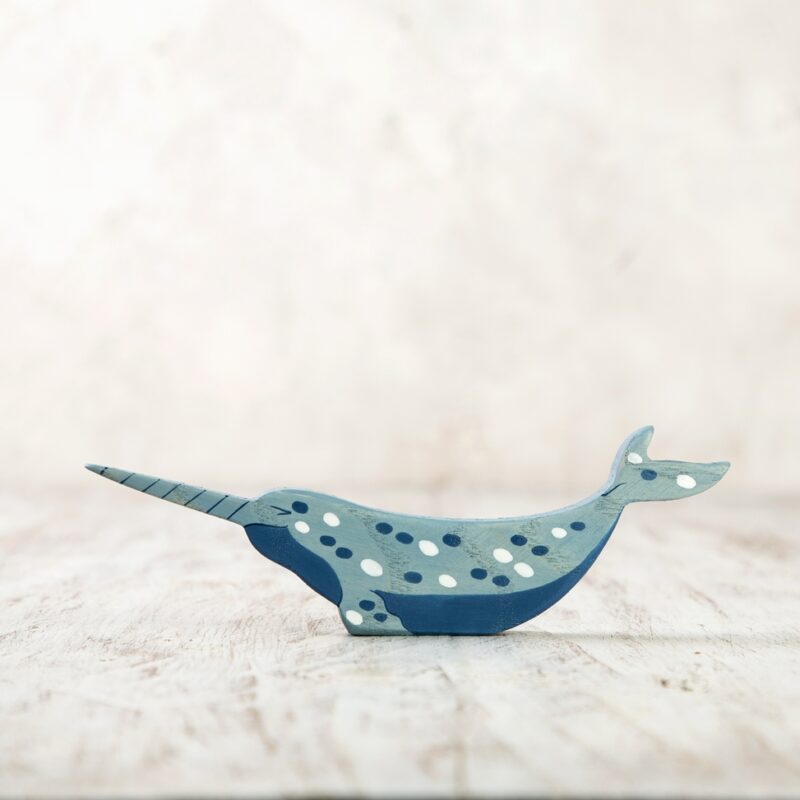 Wooden Caterpillar Toys Narwhal Wooden Figurine