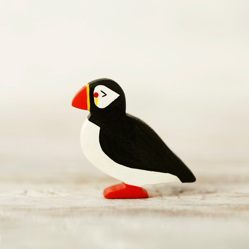 Wooden Caterpillar Toys Puffin Wooden Figurine