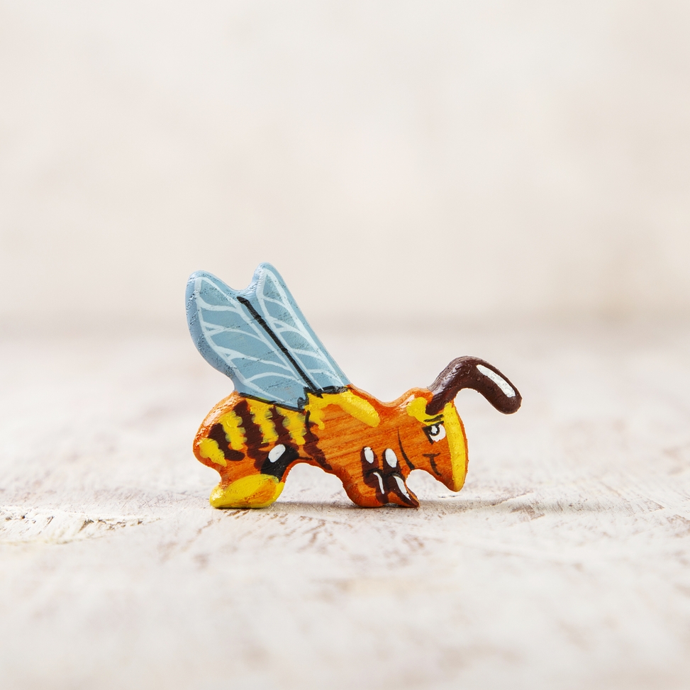 Wooden Caterpillar Toys Bee Wooden Figurine
