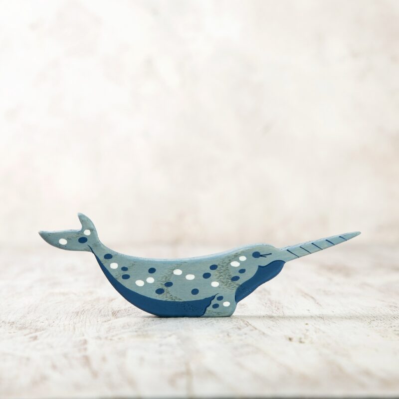 Narwhal Wooden Figurine from Wooden Caterpillar Toys